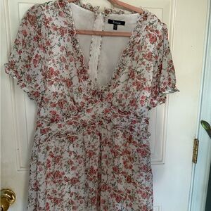 Forever 21 Pink Floral Ruffle romper